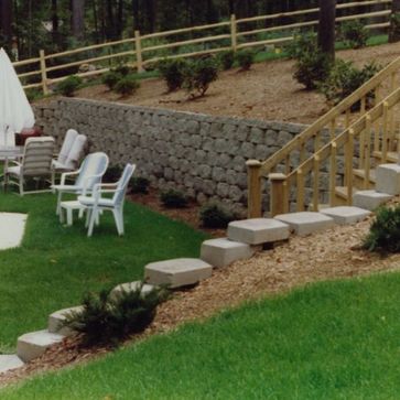 backyard landscaping with furniture
